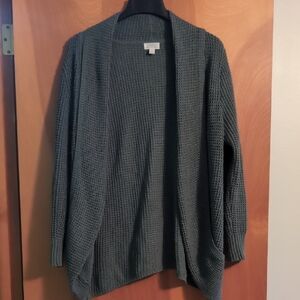 Women's Sage Green Open-Front Sweater